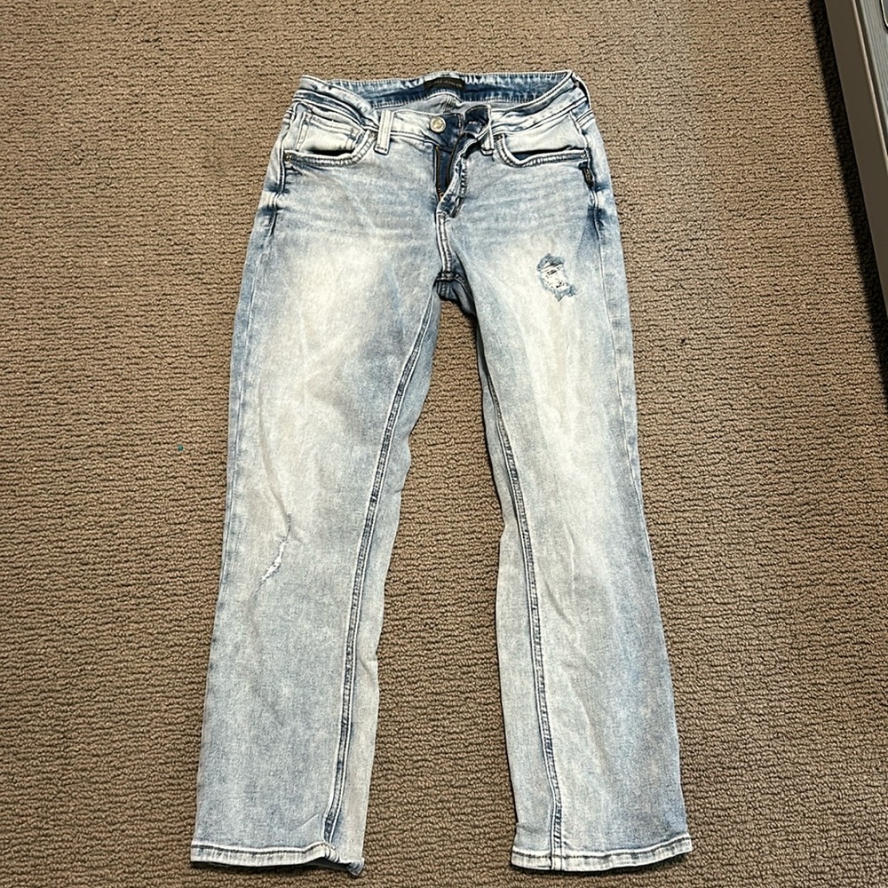 Silver Jeans  Elyse Light Wash  cropped  Jeans